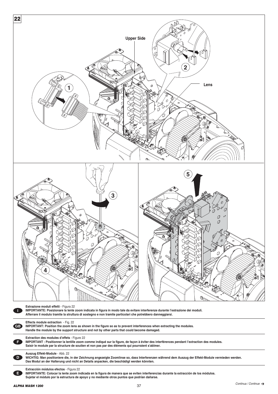Clay Paky ALPHA WASH 1200 User Manual | Page 37 / 44