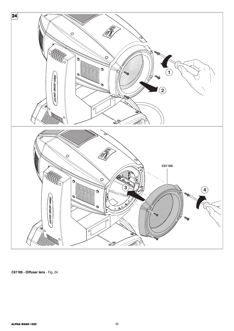 Clay Paky ALPHA WASH 1500 User Manual | Page 32 / 40