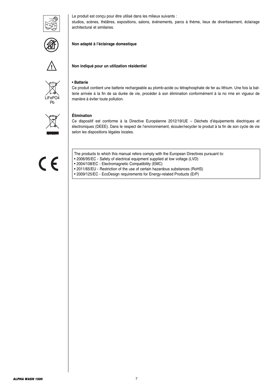 Clay Paky ALPHA WASH 1500 User Manual | Page 7 / 40