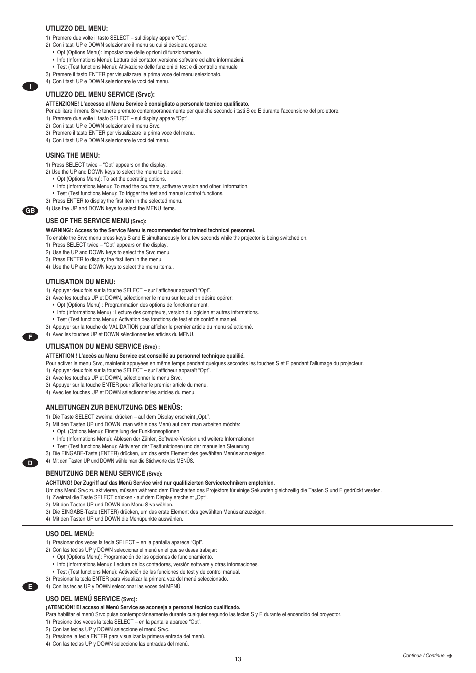 Clay Paky ALPHA WASH TH User Manual | Page 13 / 40