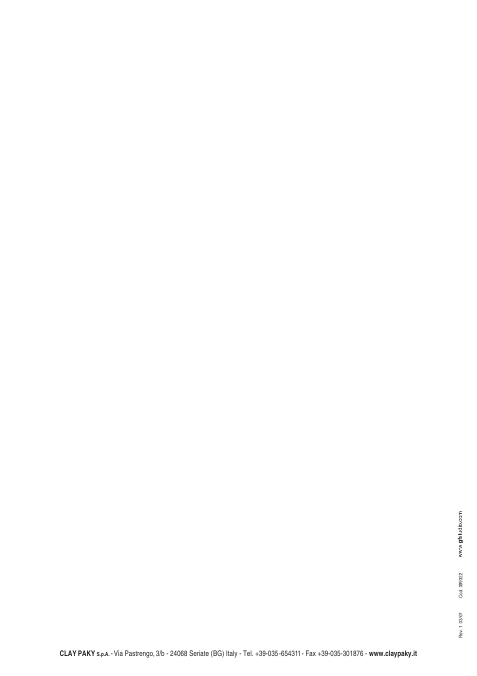 Clay paky | Clay Paky ALPHA WASH TH User Manual | Page 40 / 40