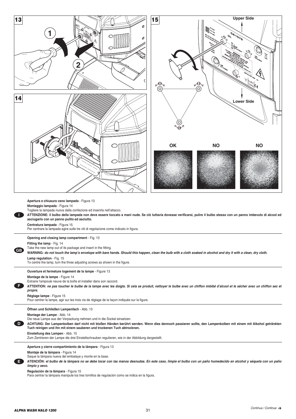 Clay Paky ALPHA WASH HALO 1200 User Manual | Page 31 / 39