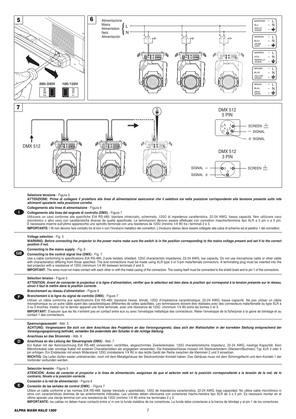 Clay Paky ALPHA WASH HALO 1200 User Manual | Page 7 / 39