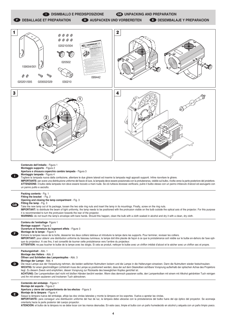 Clay Paky COLORWAVE 300 HTI 300 User Manual | Page 4 / 16