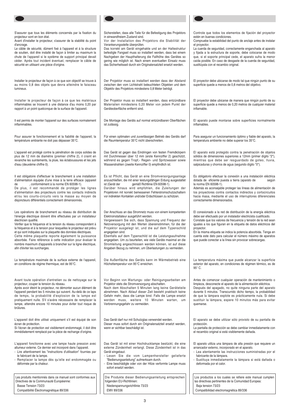 Clay Paky CP COLOR 150 Base Separata User Manual | Page 3 / 18