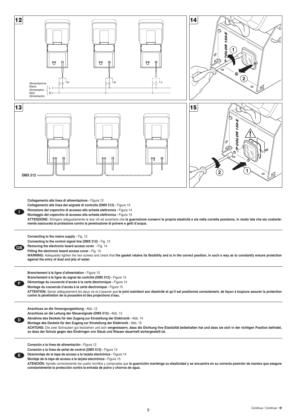 Clay Paky CP COLOR 150-E User Manual | Page 9 / 20