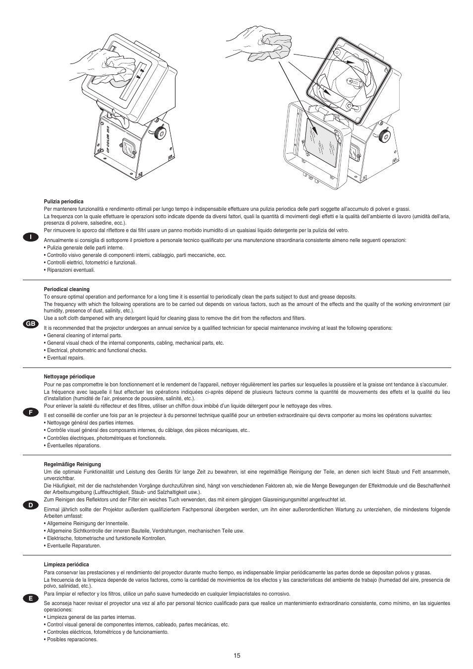 Clay Paky CP Color 250 User Manual | Page 15 / 18