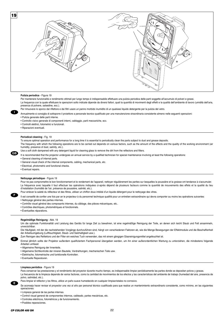 Clay Paky CP COLOR 400 SH User Manual | Page 22 / 28