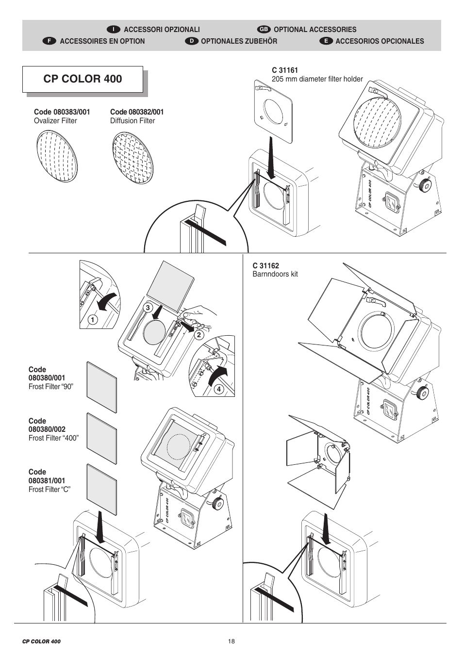 Cp color 400 | Clay Paky CP COLOR 400 User Manual | Page 18 / 20