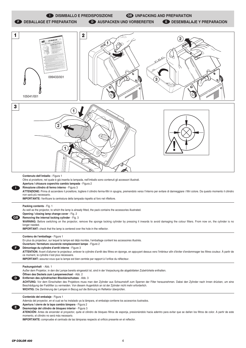 Clay Paky CP COLOR 400 User Manual | Page 4 / 20