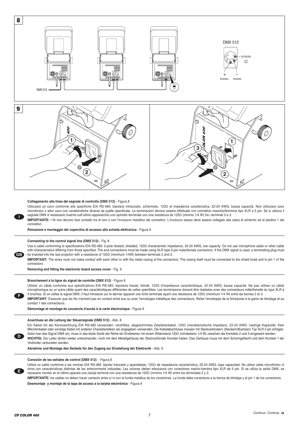 Clay Paky CP COLOR 400 User Manual | Page 7 / 20