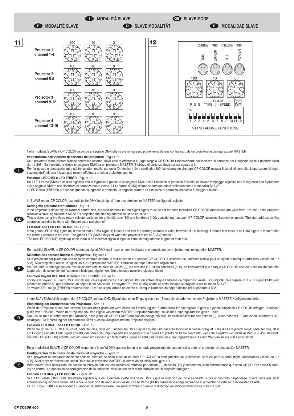 Clay Paky CP COLOR 400 User Manual | Page 9 / 20