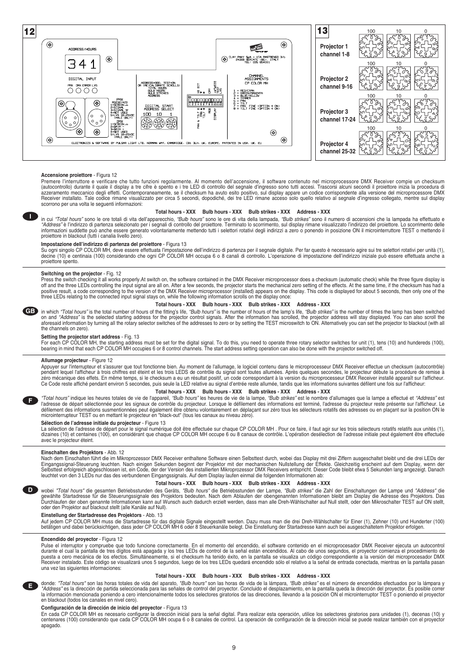 Clay Paky CP COLOR MH User Manual | Page 9 / 17