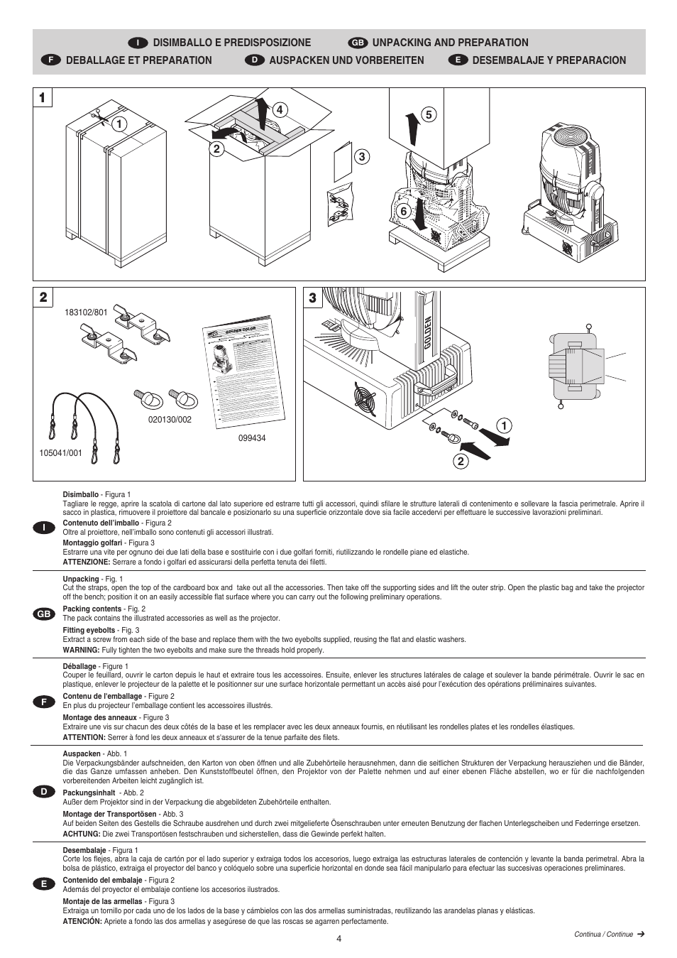 Clay Paky GOLDEN COLOR 1200 User Manual | Page 4 / 17