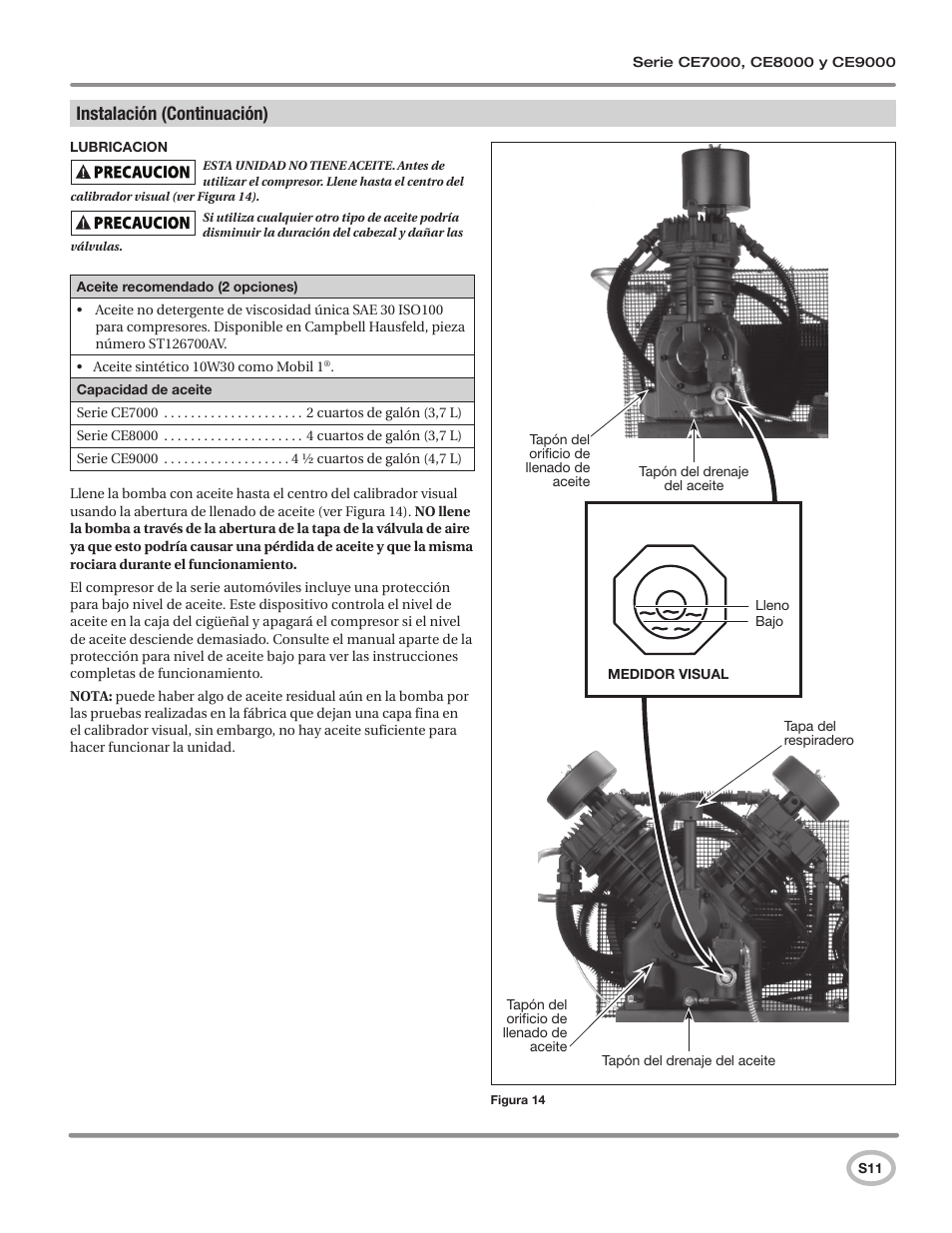 Instalación (continuación) | Campbell Hausfeld CE7000 User Manual | Page 51 / 60