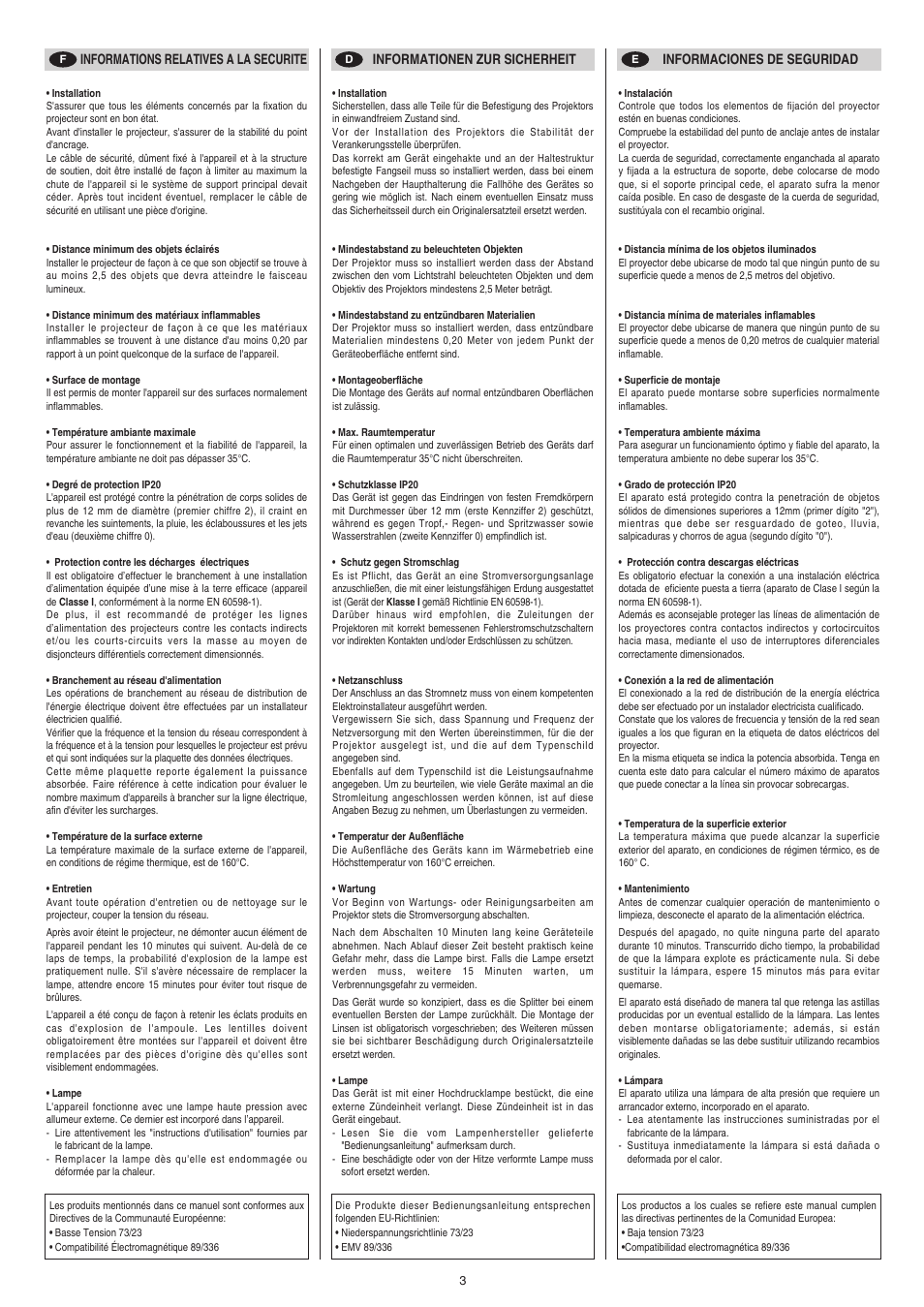 Clay Paky GOLDEN SPOT 1200 User Manual | Page 3 / 19