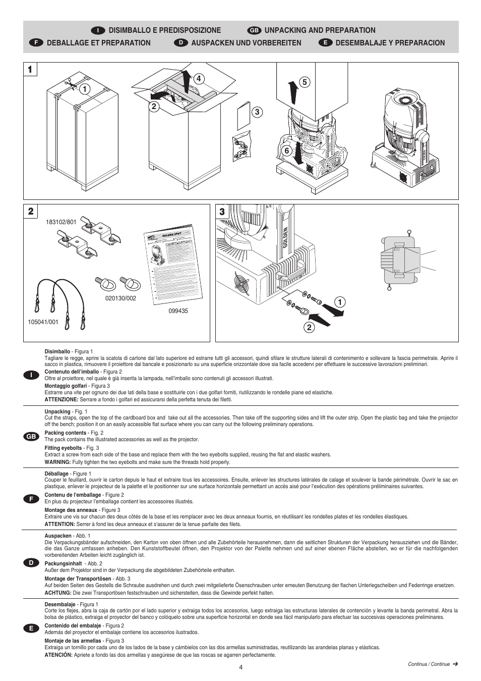 Clay Paky GOLDEN SPOT 1200 User Manual | Page 4 / 19