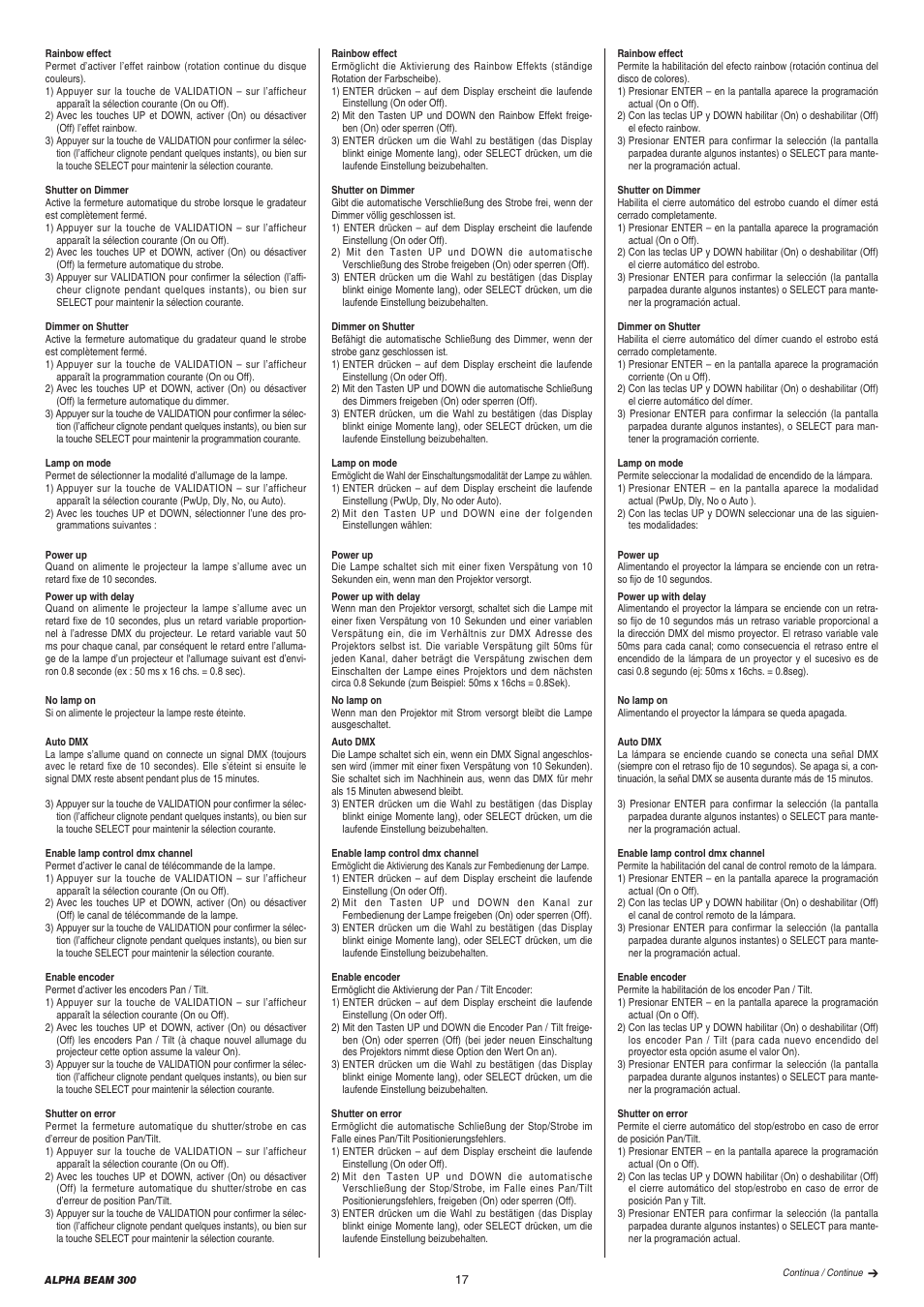 Clay Paky ALPHA BEAM 300 User Manual | Page 17 / 40