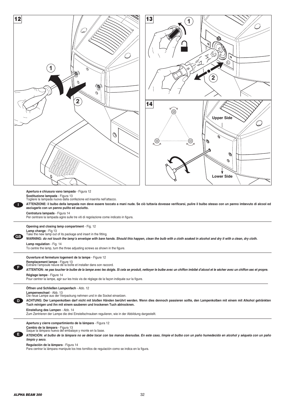 Clay Paky ALPHA BEAM 300 User Manual | Page 32 / 40