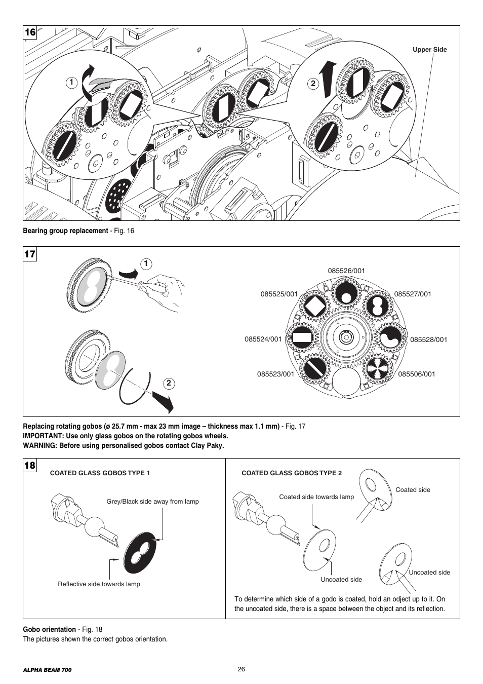 Clay Paky ALPHA BEAM 700 User Manual | Page 26 / 38