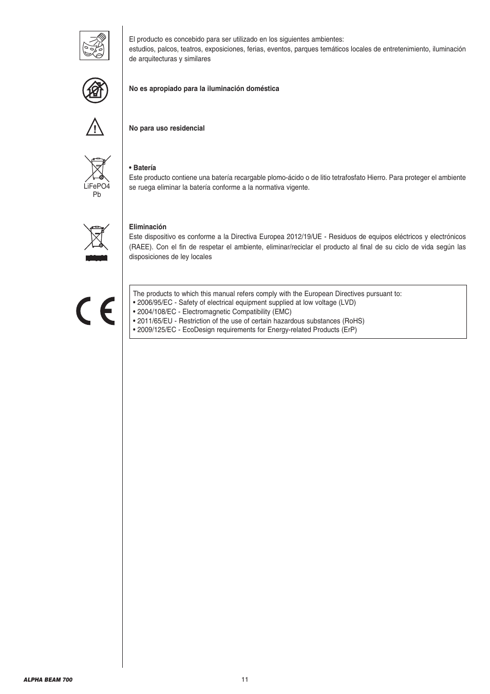 Clay Paky ALPHA BEAM 700 User Manual | Page 11 / 40