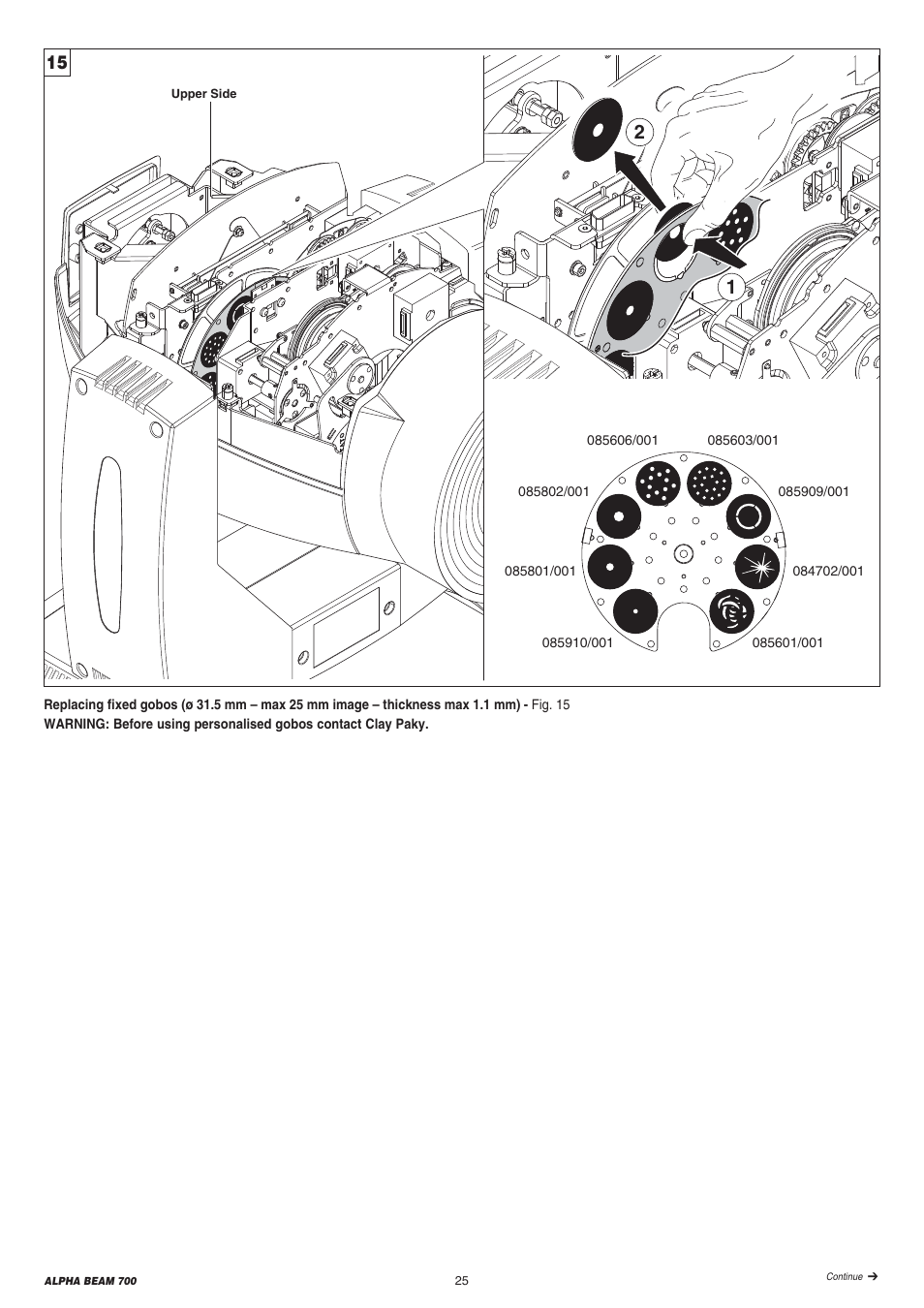 Clay Paky ALPHA BEAM 700 User Manual | Page 25 / 40