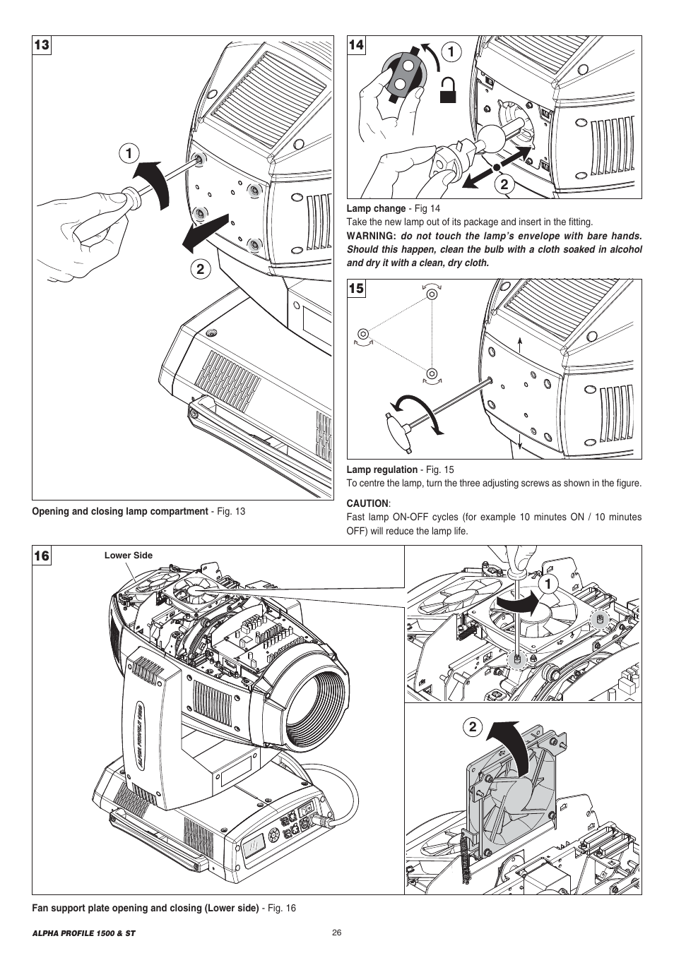 Clay Paky ALPHA PROFILE 1500 ST User Manual | Page 26 / 44