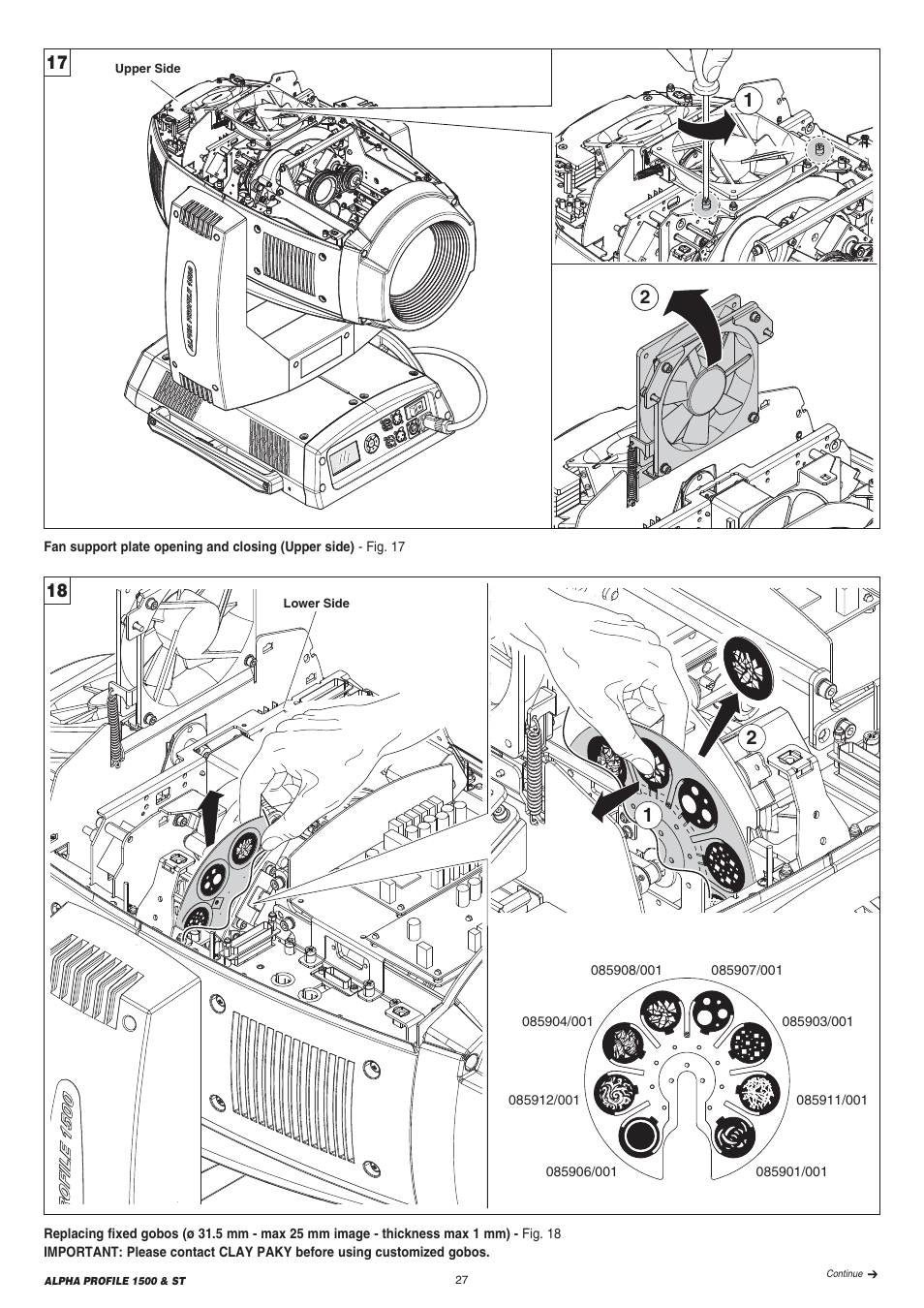 Clay Paky ALPHA PROFILE 1500 ST User Manual | Page 27 / 44