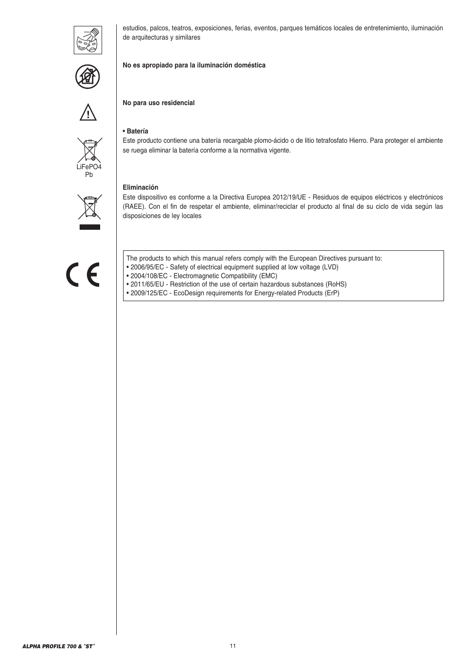 Clay Paky ALPHA PROFILE 700 “ST” User Manual | Page 11 / 40