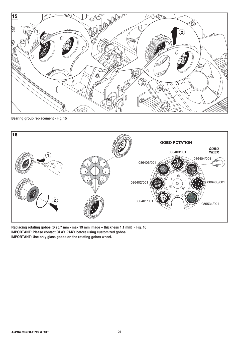 Clay Paky ALPHA PROFILE 700 “ST” User Manual | Page 26 / 40