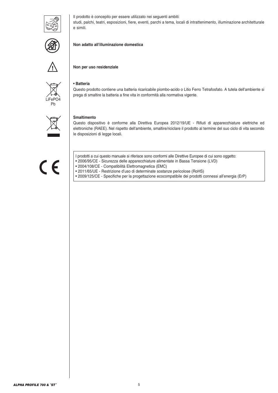 Clay Paky ALPHA PROFILE 700 “ST” User Manual | Page 5 / 40