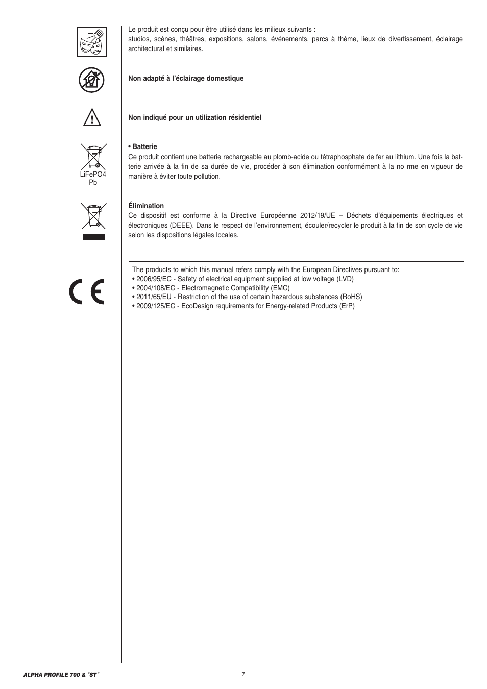 Clay Paky ALPHA PROFILE 700 “ST” User Manual | Page 7 / 40