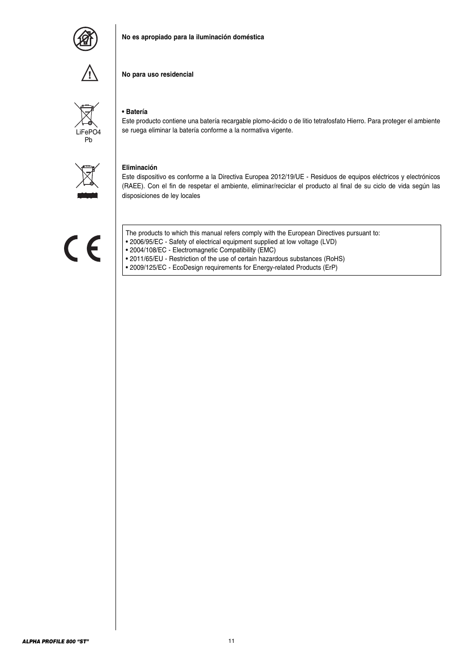 Clay Paky ALPHA PROFILE 800 “ST” User Manual | Page 11 / 44