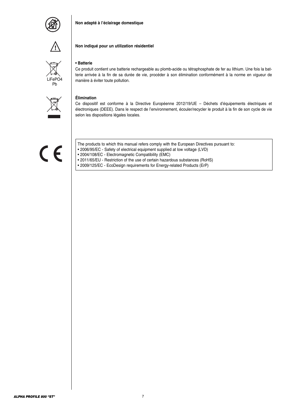 Clay Paky ALPHA PROFILE 800 “ST” User Manual | Page 7 / 44