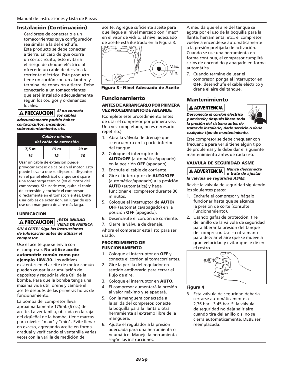 Campbell Hausfeld HL540200 User Manual | Page 28 / 36