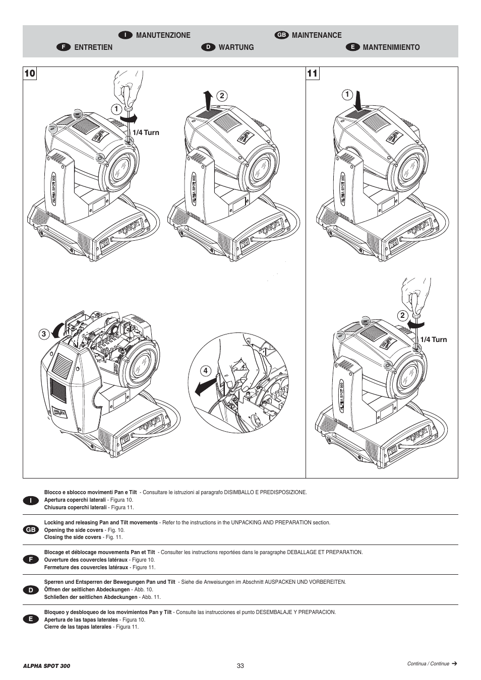 Clay Paky ALPHA SPOT 300 User Manual | Page 33 / 44