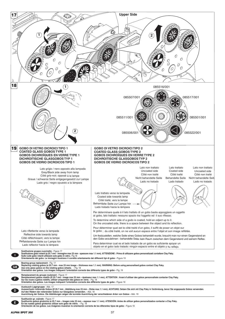 Clay Paky ALPHA SPOT 300 User Manual | Page 37 / 44