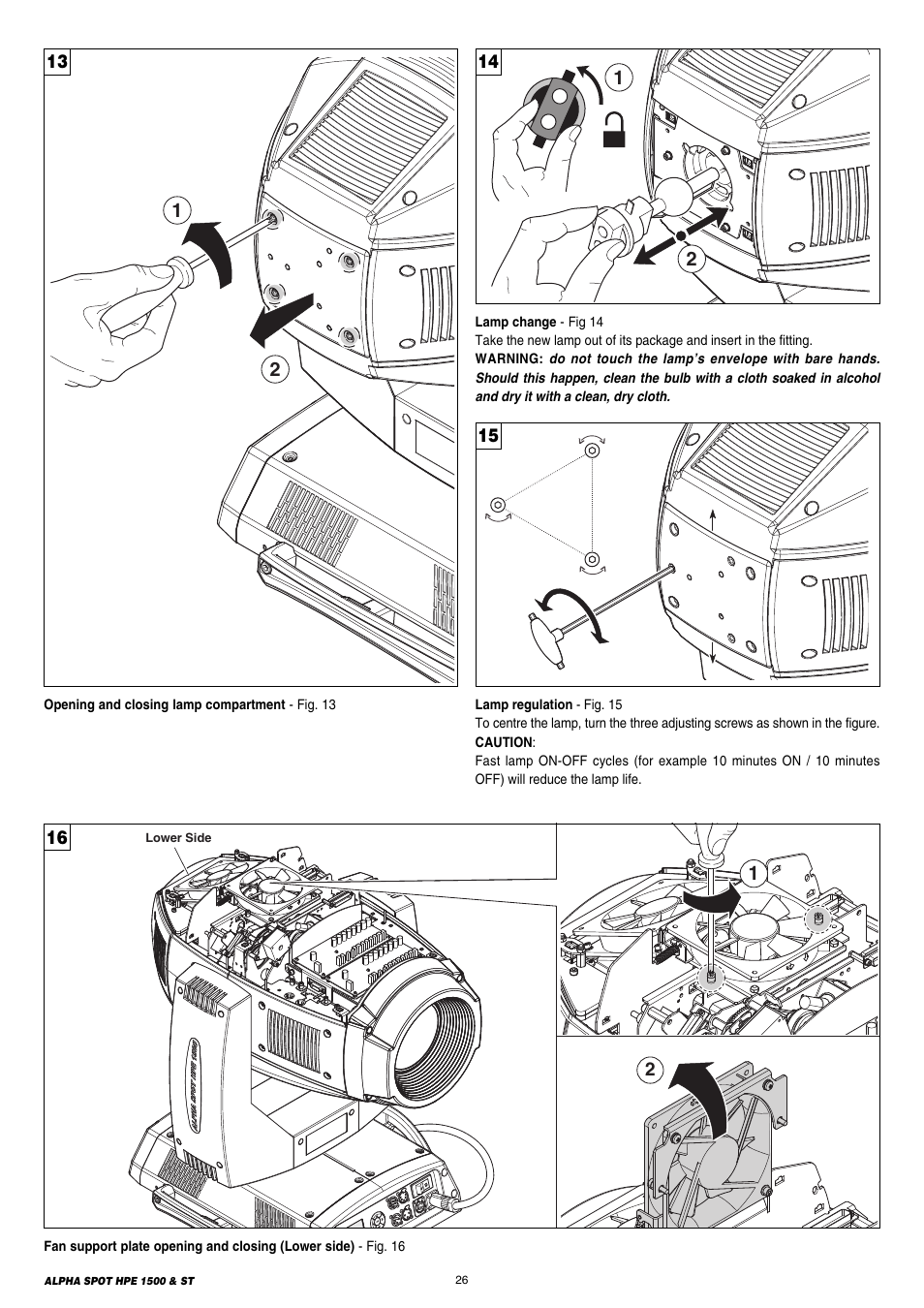 Clay Paky ALPHA SPOT HPE 1500 ST User Manual | Page 26 / 43