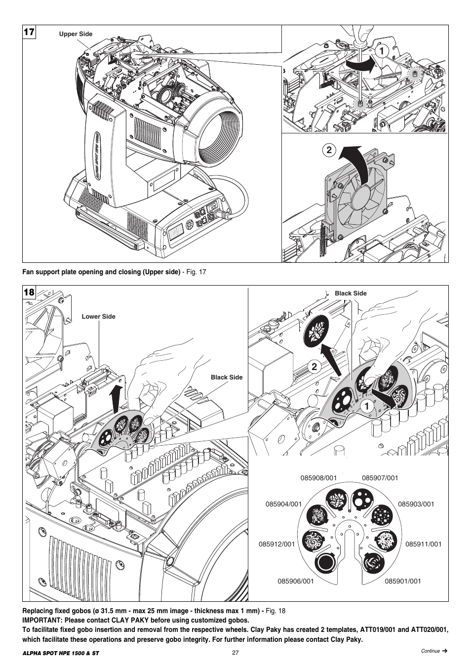 Clay Paky ALPHA SPOT HPE 1500 ST User Manual | Page 27 / 43