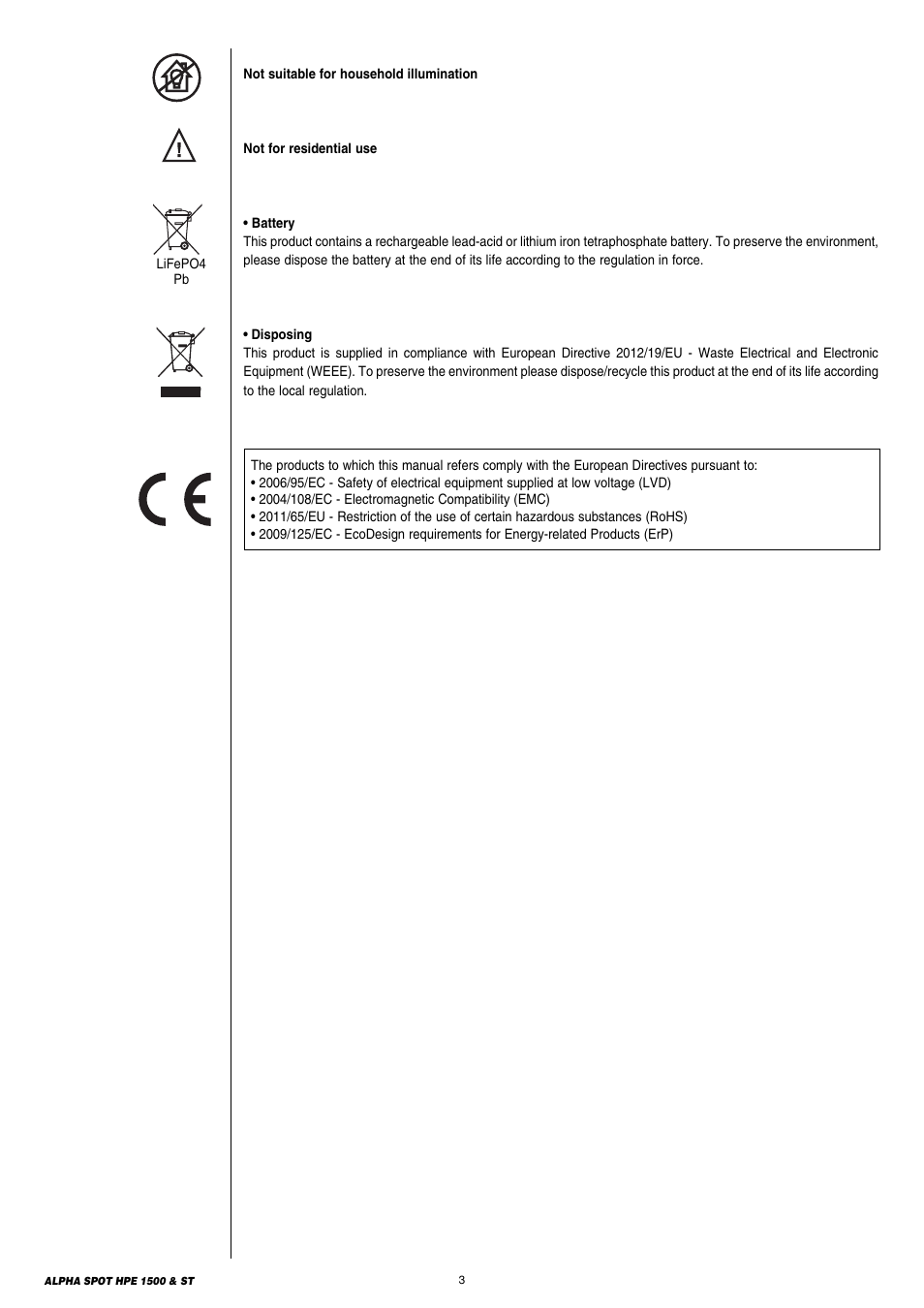 Clay Paky ALPHA SPOT HPE 1500 ST User Manual | Page 3 / 43