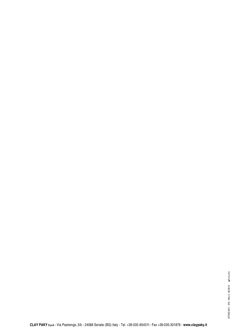 Clay paky | Clay Paky ALPHA SPOT HPE 1500 ST User Manual | Page 43 / 43
