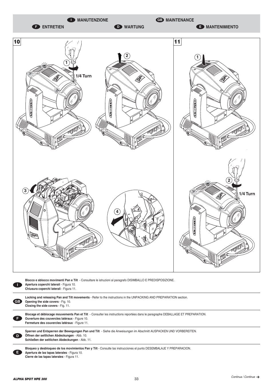 Clay Paky ALPHA SPOT HPE 300 User Manual | Page 33 / 44