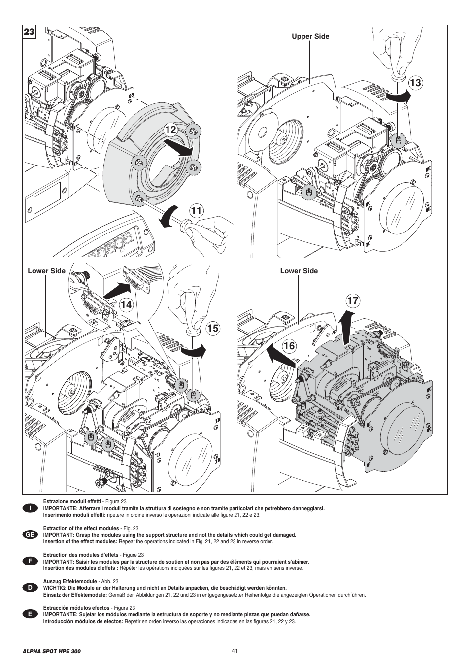 Clay Paky ALPHA SPOT HPE 300 User Manual | Page 41 / 44