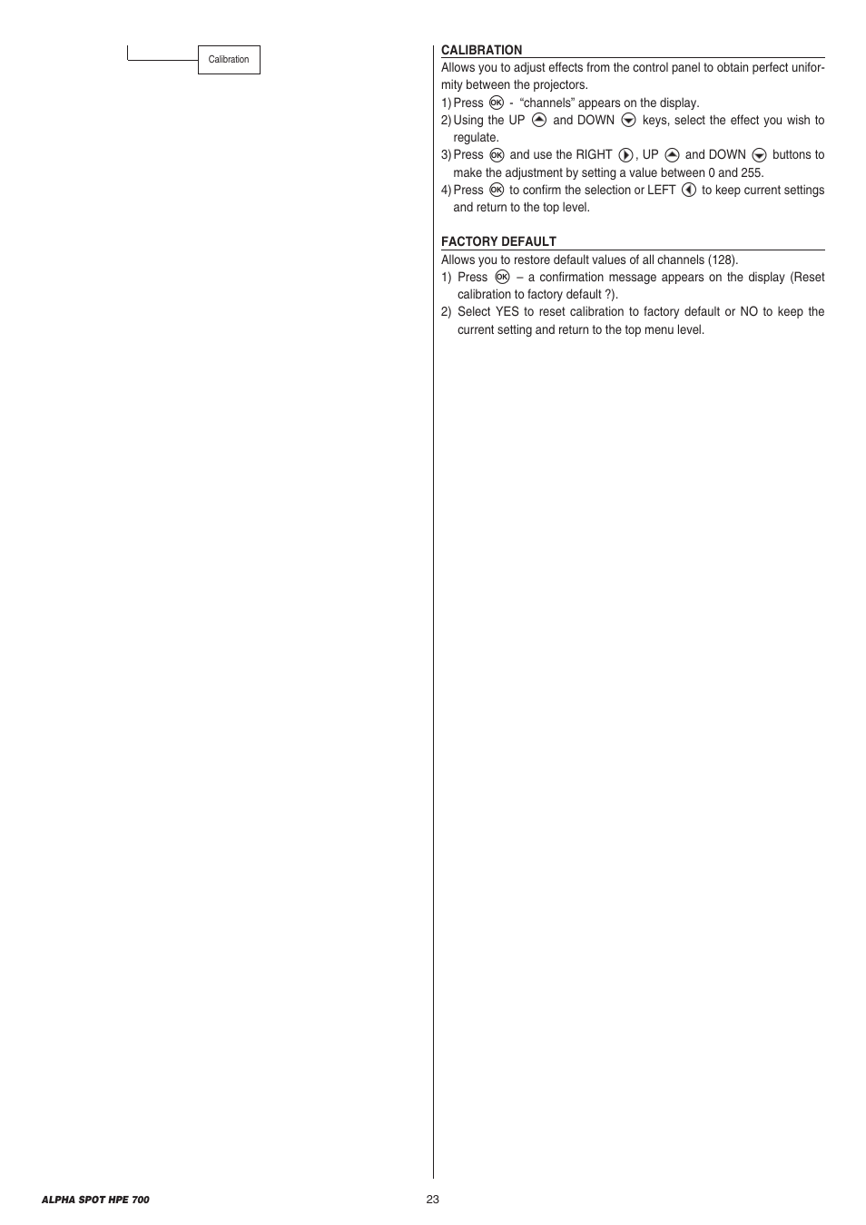 Clay Paky ALPHA SPOT HPE 700 User Manual | Page 23 / 40