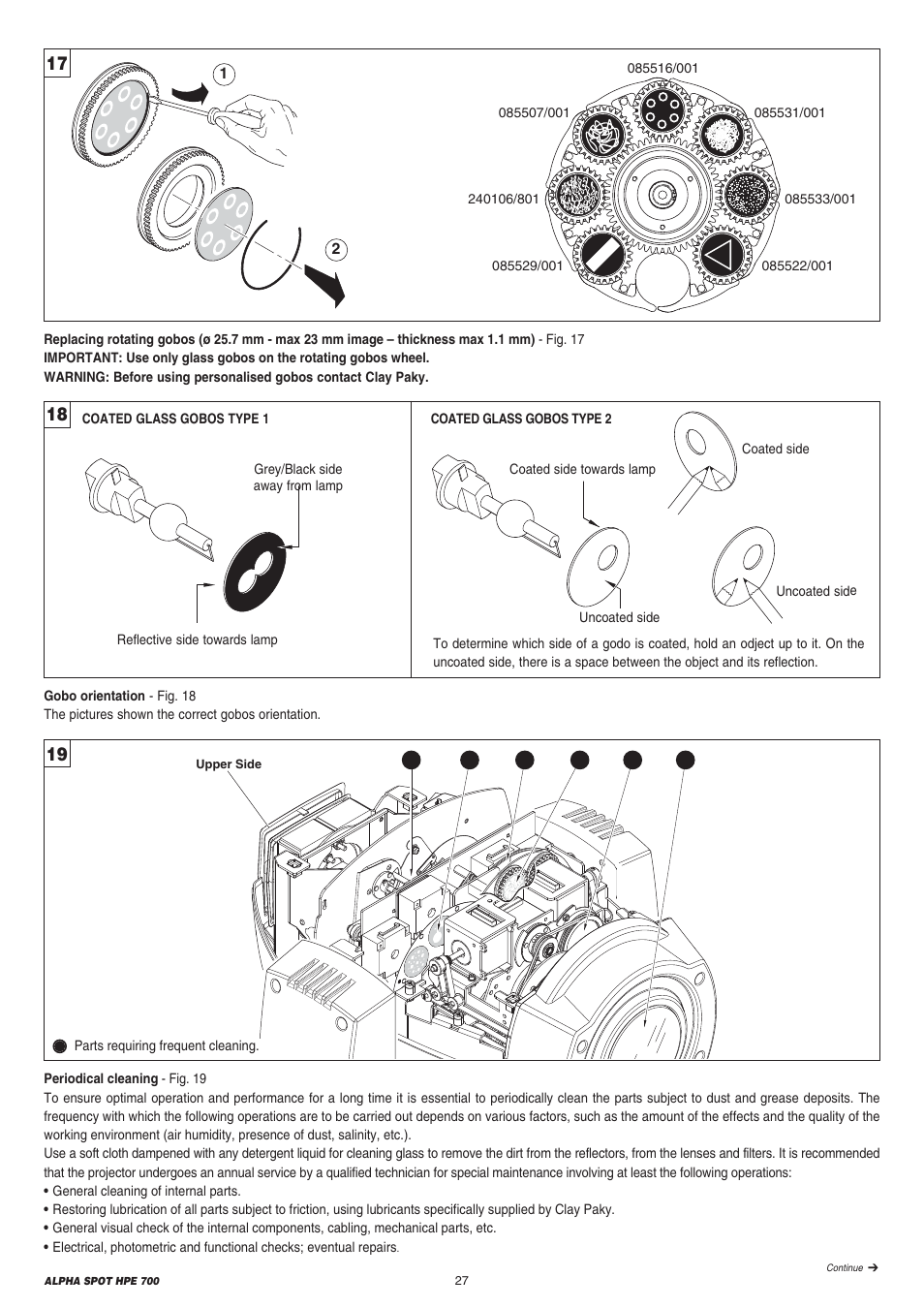 Clay Paky ALPHA SPOT HPE 700 User Manual | Page 27 / 40