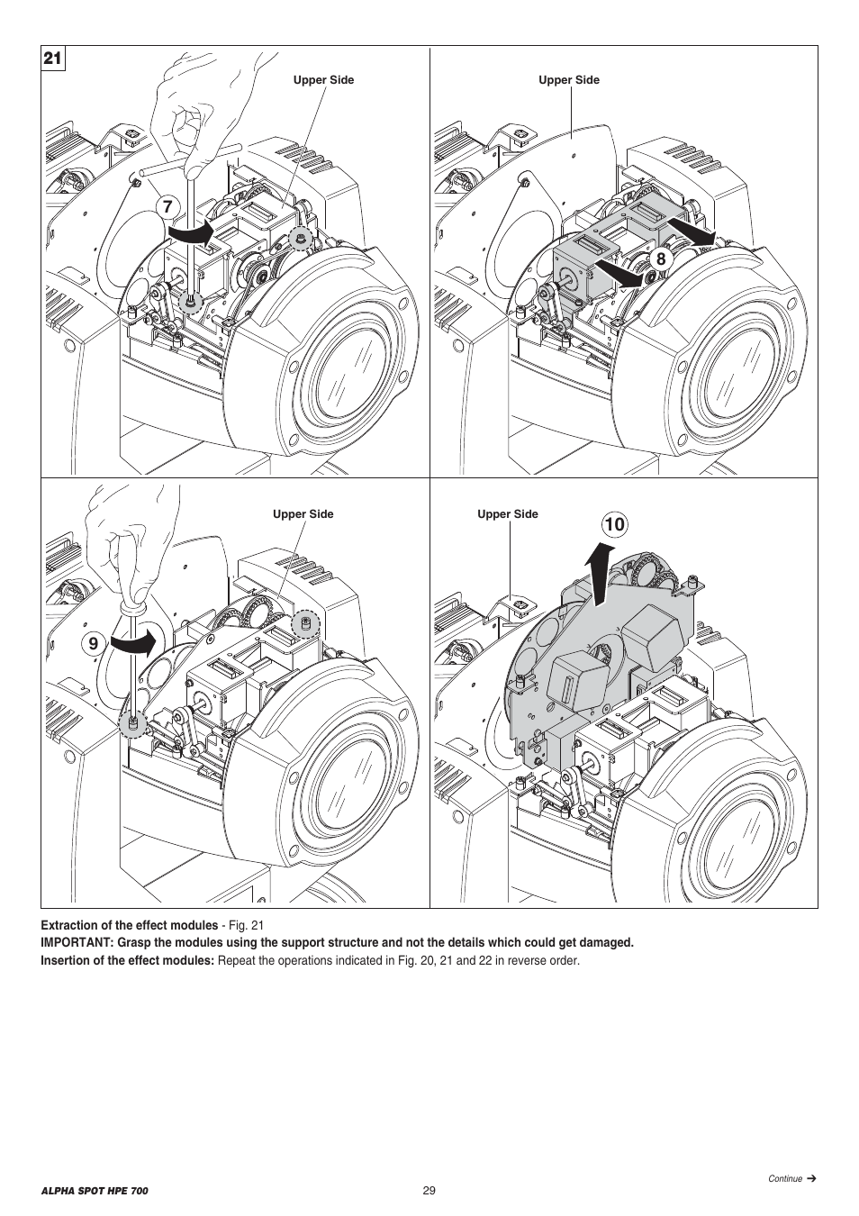 Clay Paky ALPHA SPOT HPE 700 User Manual | Page 29 / 40