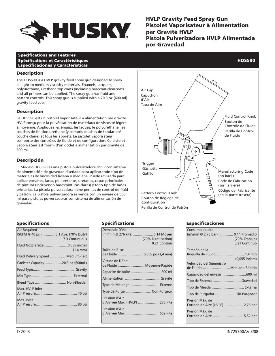 Campbell Hausfeld HDS590 User Manual | 1 page