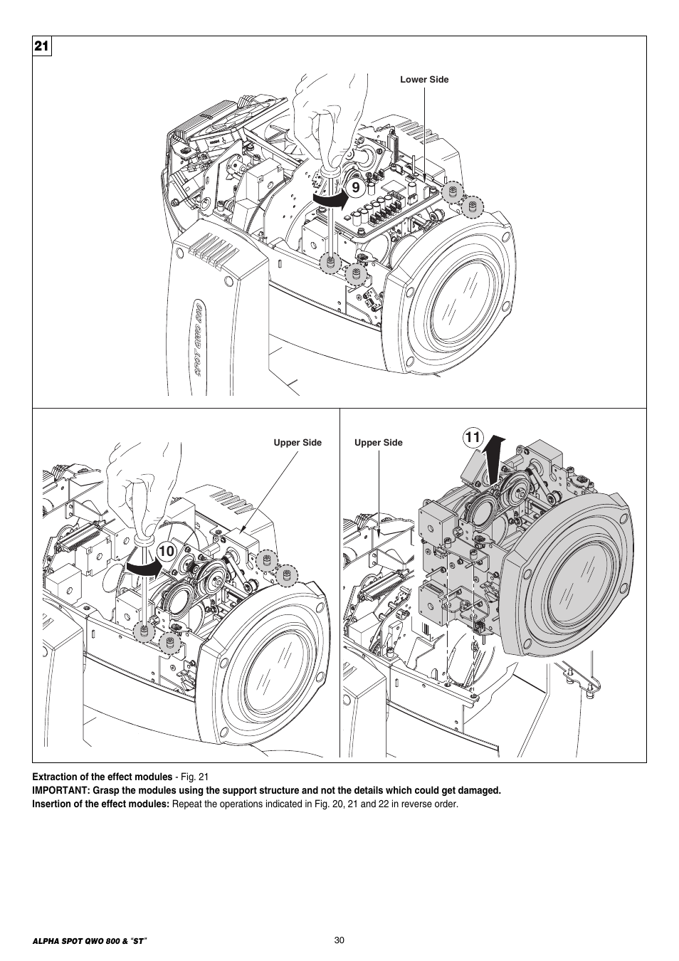 Clay Paky ALPHA SPOT QWO 800 “ST” User Manual | Page 30 / 44