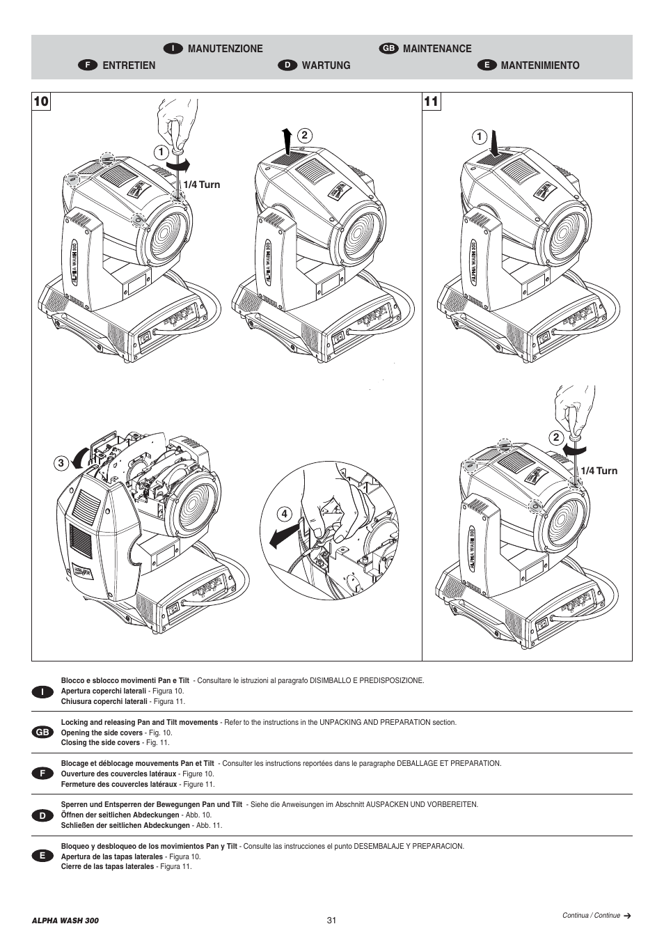 Clay Paky ALPHA WASH 300 User Manual | Page 31 / 40