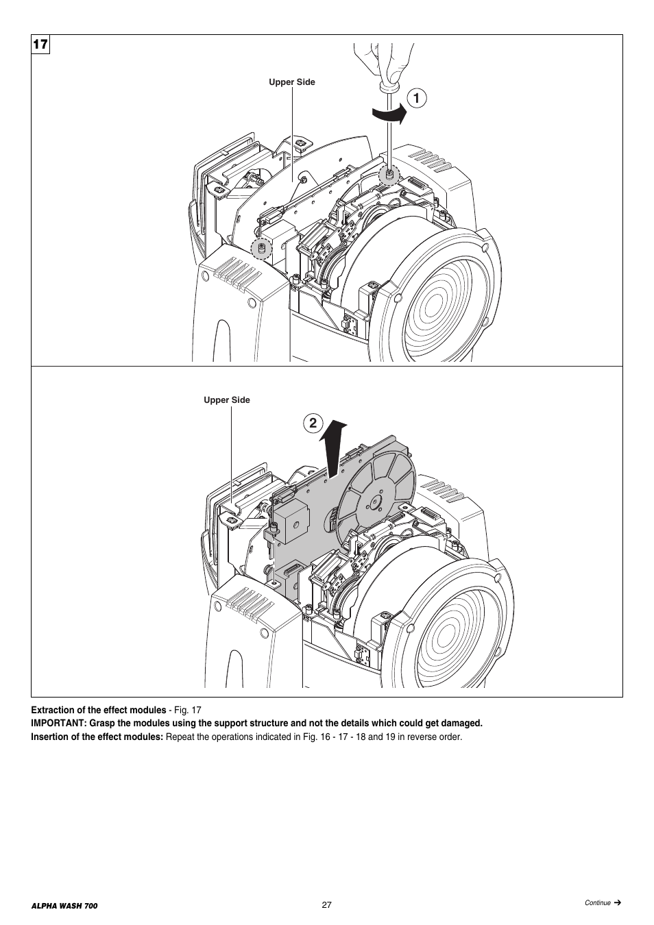 Clay Paky ALPHA WASH 700 User Manual | Page 27 / 36